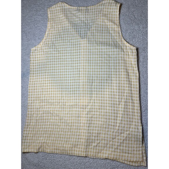 Cimmaron Dress Button Down Sleeveless Top Yellow And White Sz 16 - Picture 5 of 5